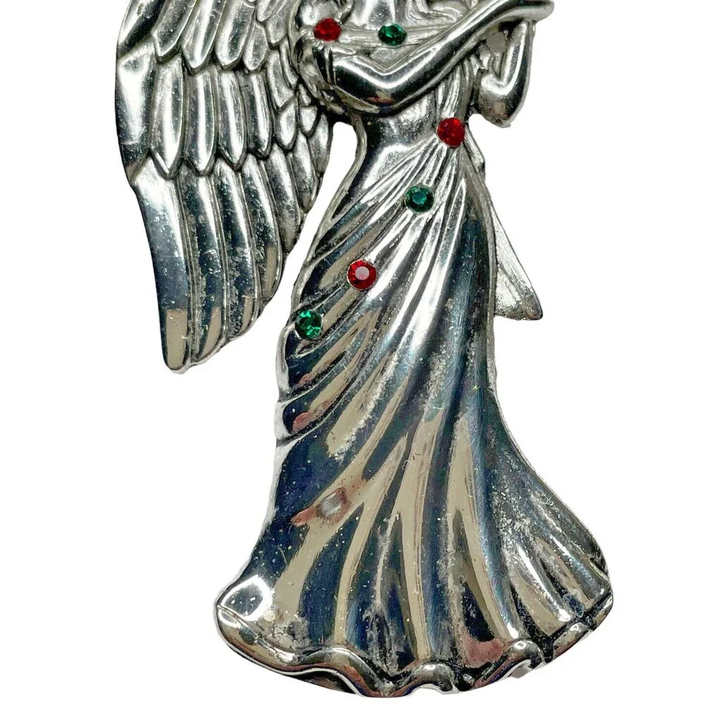 Regent Square Angel Christmas Ornament Silver Plated w/Swarovski Crystals